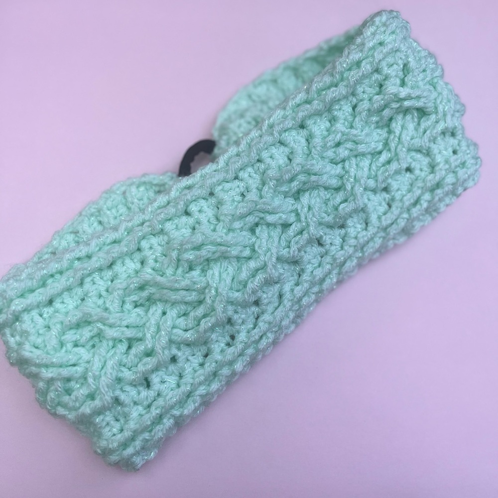 ‼️🐾 Crochet Handmade Wide Headband With Sparkle